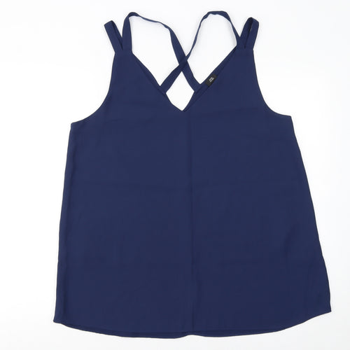 River Island Women's Blue Polyester Camisole Tank Top Size 16