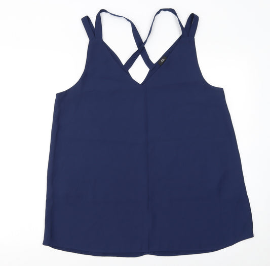 River Island Women's Blue Polyester Camisole Tank Top Size 16