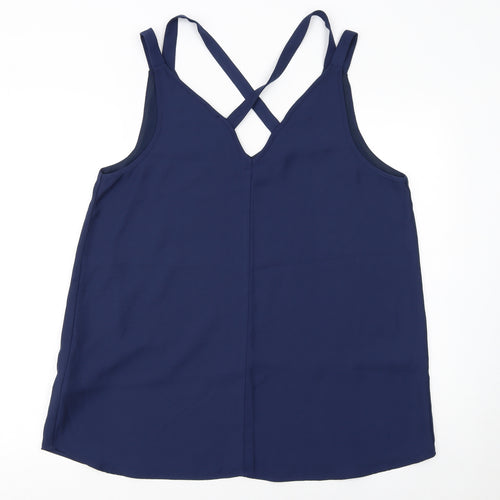 River Island Women's Blue Polyester Camisole Tank Top Size 16