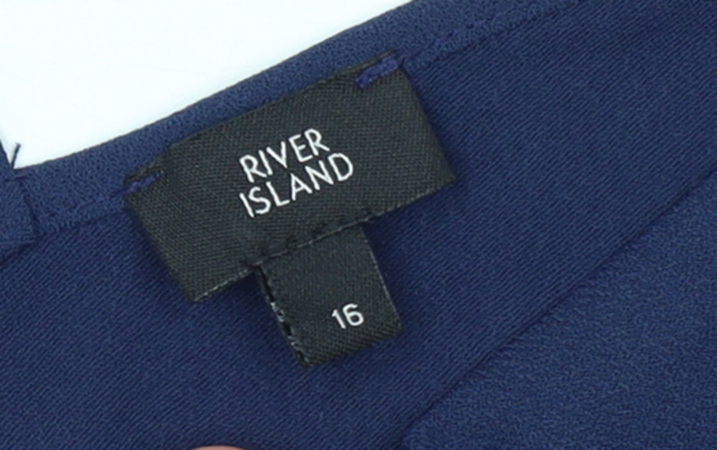 River Island Women's Blue Polyester Camisole Tank Top Size 16