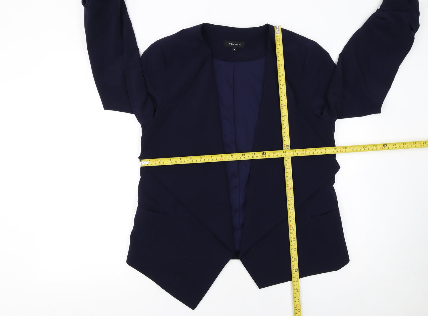 New Look Women's Blue Size 14 Regular Fit Shawl Blazer