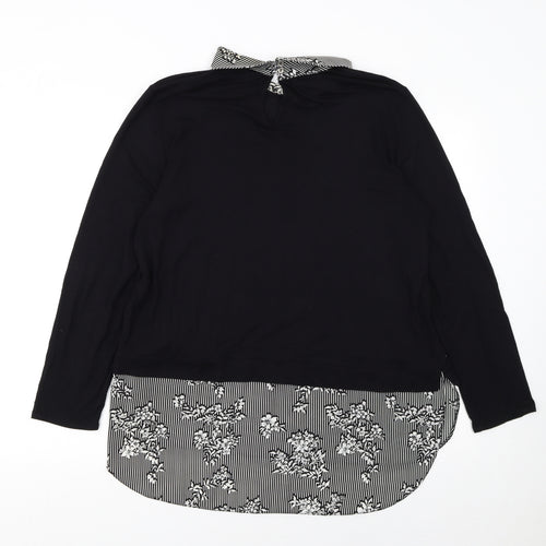 Wallis Womens Black Collared Long Sleeve Pullover Jumper Size 16