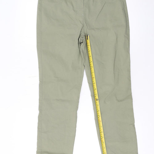 Stehmann Women's Green Viscose Stretch Straight Trousers Size 12