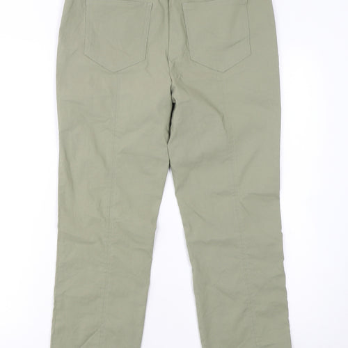 Stehmann Women's Green Viscose Stretch Straight Trousers Size 12