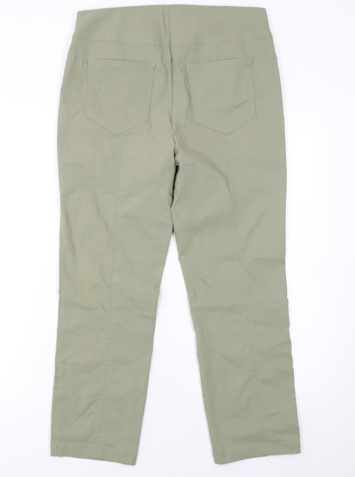 Stehmann Women's Green Viscose Stretch Straight Trousers Size 12