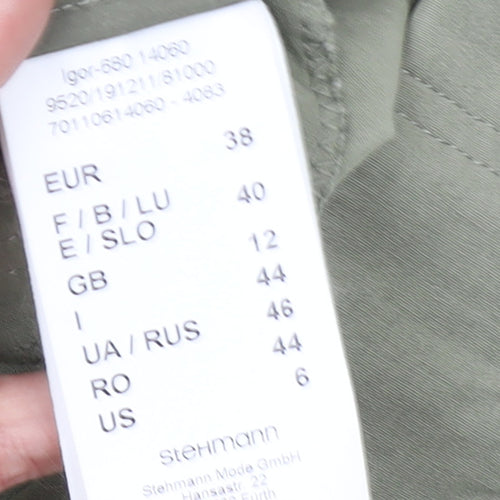 Stehmann Women's Green Viscose Stretch Straight Trousers Size 12