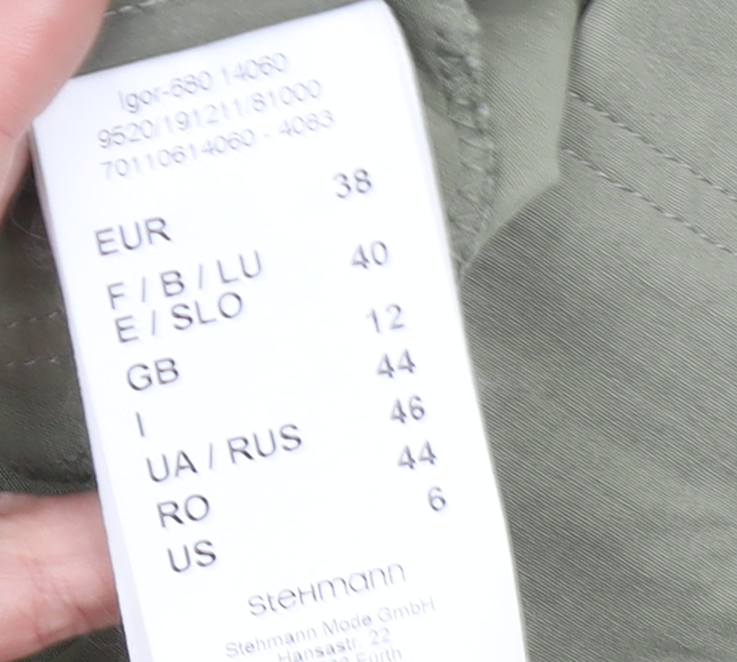 Stehmann Women's Green Viscose Stretch Straight Trousers Size 12