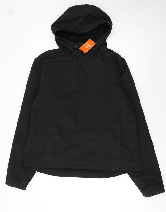 Superdry Men's Black Hooded Anorak Jacket Size S Waterproof Outdoor