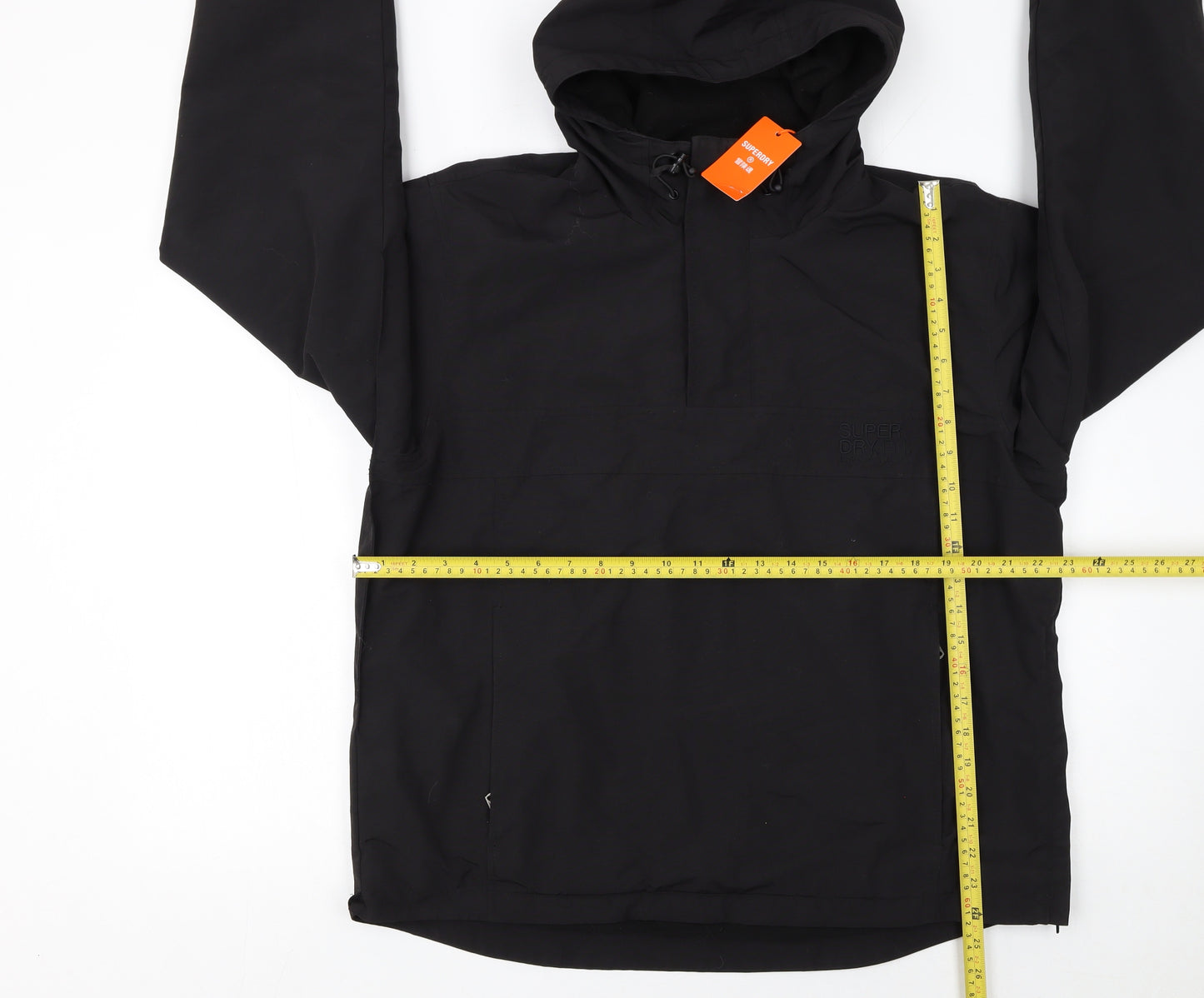 Superdry Men's Black Hooded Anorak Jacket Size S Waterproof Outdoor