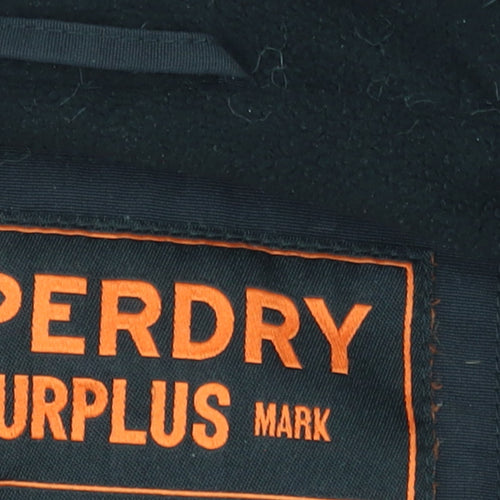 Superdry Men's Black Hooded Anorak Jacket Size S Waterproof Outdoor