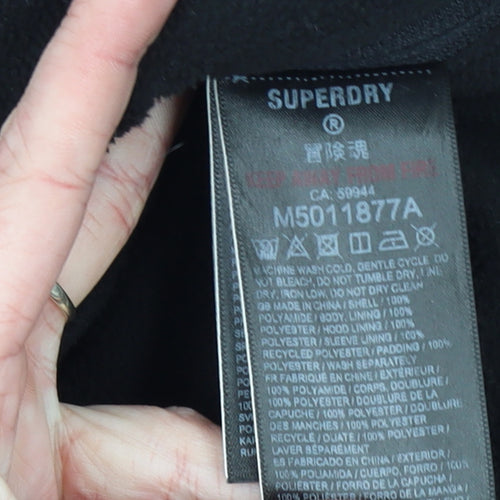 Superdry Men's Black Hooded Anorak Jacket Size S Waterproof Outdoor