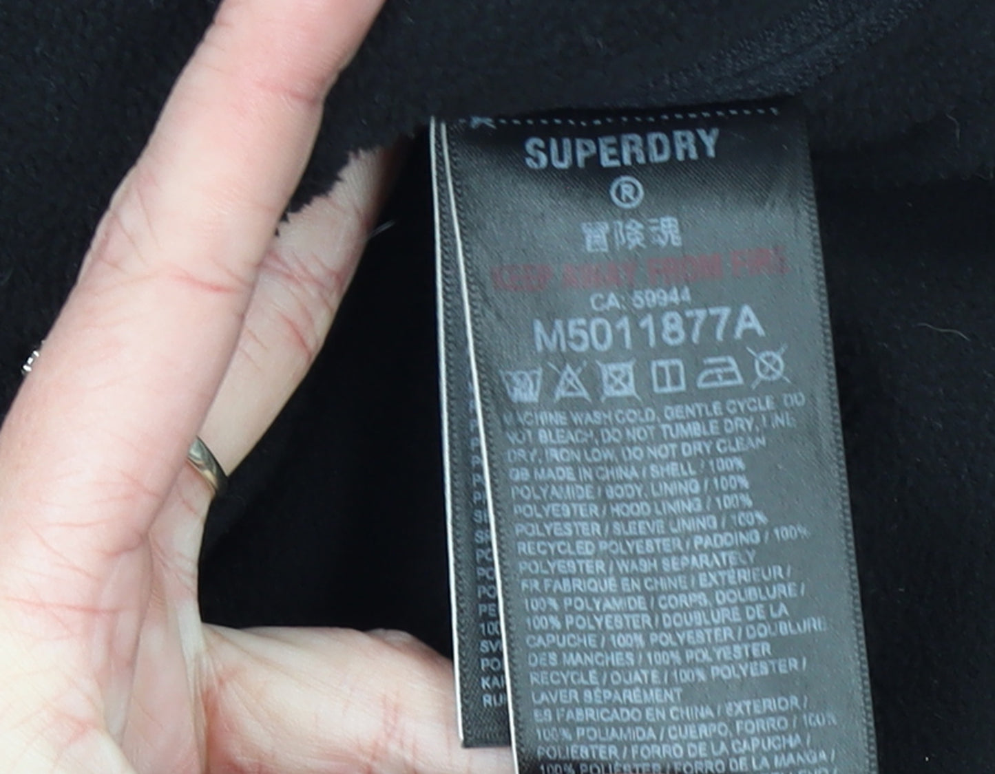 Superdry Men's Black Hooded Anorak Jacket Size S Waterproof Outdoor