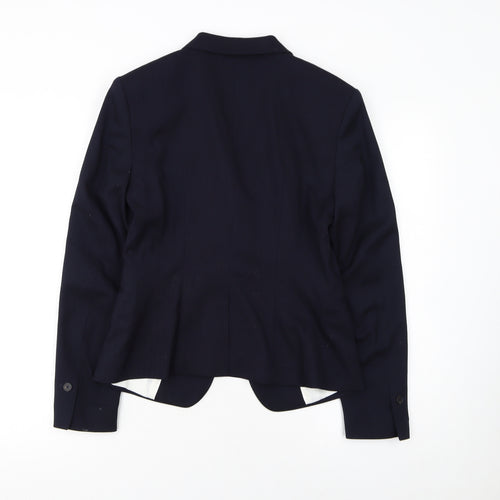 H&M Women Blue Regular Fit One-Button Blazer UK 10