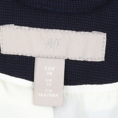 H&M Women Blue Regular Fit One-Button Blazer UK 10