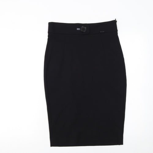 Liu Jo Womens Black Pencil Skirt Size 16 Stretch Viscose Blend