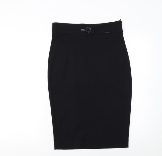 Liu Jo Womens Black Pencil Skirt Size 16 Stretch Viscose Blend