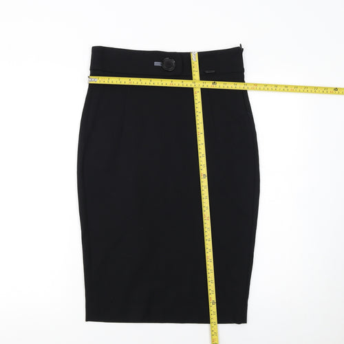 Liu Jo Womens Black Pencil Skirt Size 16 Stretch Viscose Blend