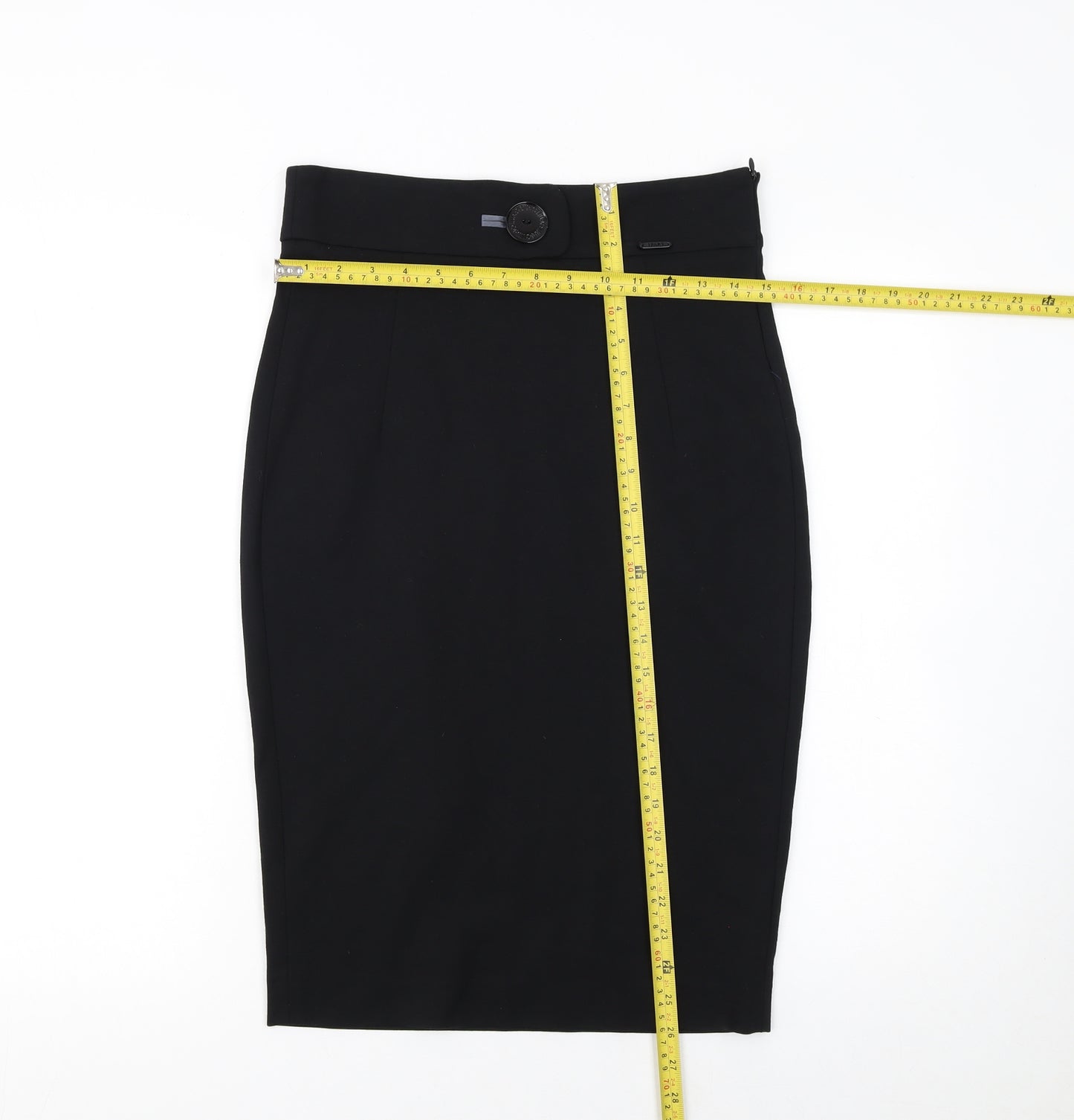 Liu Jo Womens Black Pencil Skirt Size 16 Stretch Viscose Blend