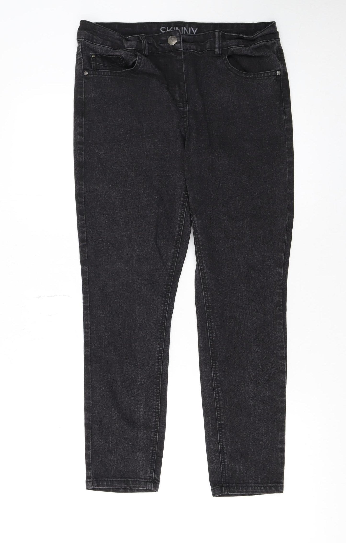 George Women’s Black Skinny Jeans UK 12 Short Denim Stretch