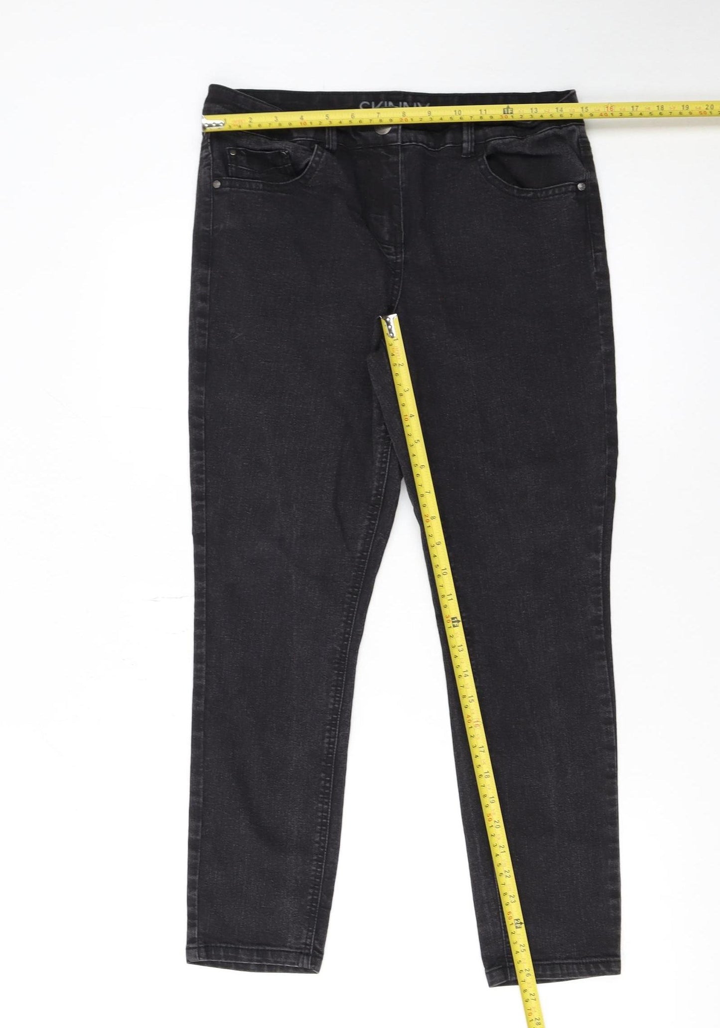 George Women’s Black Skinny Jeans UK 12 Short Denim Stretch