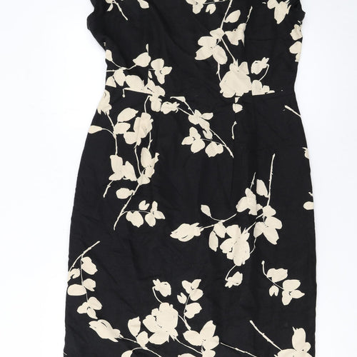 L.K. Bennett Women's Black Floral Sheath Dress Size 12