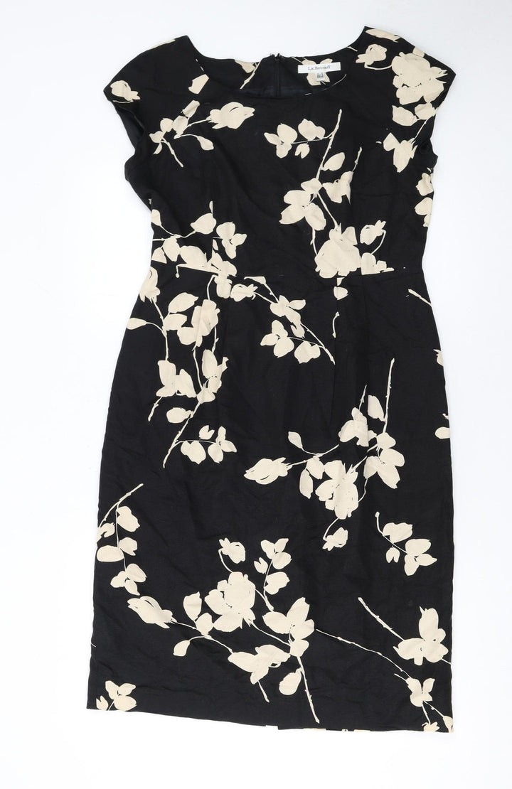 L.K. Bennett Women's Black Floral Sheath Dress Size 12