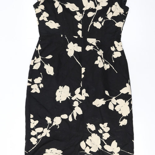 L.K. Bennett Women's Black Floral Sheath Dress Size 12