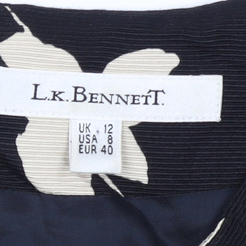 L.K. Bennett Women's Black Floral Sheath Dress Size 12
