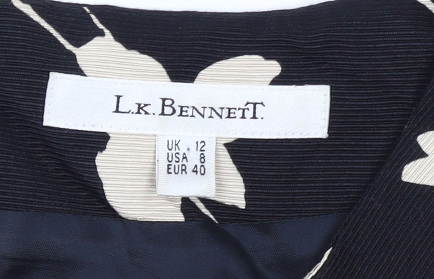 L.K. Bennett Women's Black Floral Sheath Dress Size 12