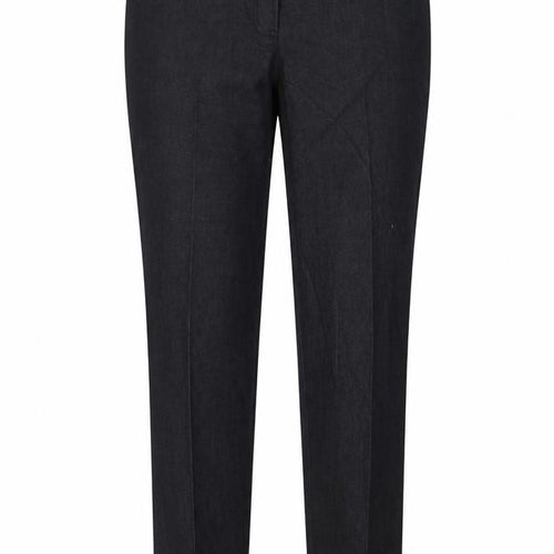 Larry Levine Black Stretch Cotton Blend Women's Straight Trousers Size 12