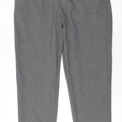 Savida Women's Grey Cropped Straight Trousers Size 16