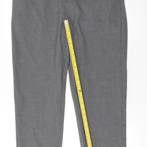 Savida Women's Grey Cropped Straight Trousers Size 16
