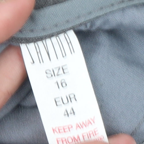 Savida Women's Grey Cropped Straight Trousers Size 16