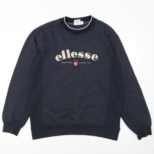 Ellesse Men's Blue Pullover Sweatshirt M Crew Neck Logo Sport