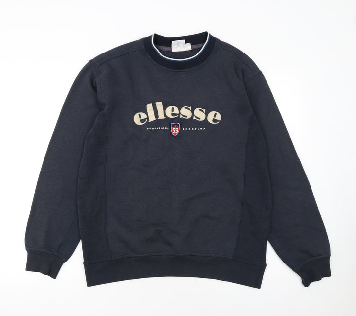 Ellesse Men's Blue Pullover Sweatshirt M Crew Neck Logo Sport