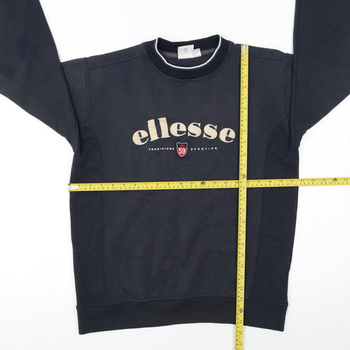 Ellesse Men's Blue Pullover Sweatshirt M Crew Neck Logo Sport