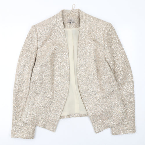 Marks and Spencer Women’s Beige Bouclé Sequin Blazer Size 14
