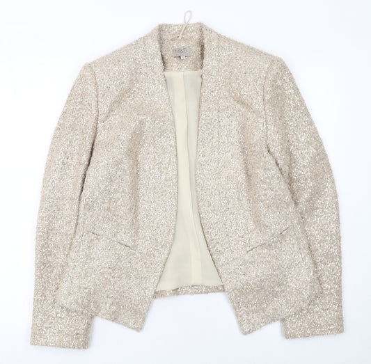 Marks and Spencer Women’s Beige Bouclé Sequin Blazer Size 14