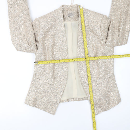 Marks and Spencer Women’s Beige Bouclé Sequin Blazer Size 14