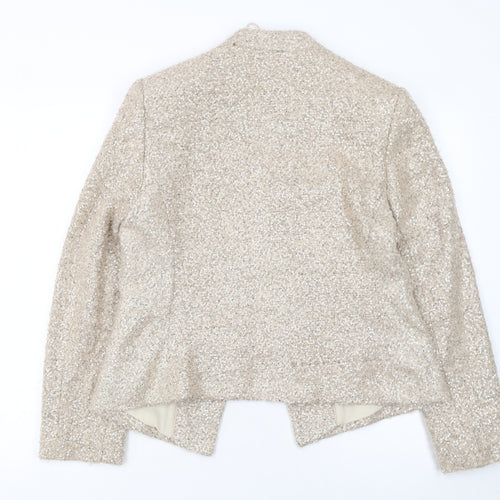 Marks and Spencer Women’s Beige Bouclé Sequin Blazer Size 14
