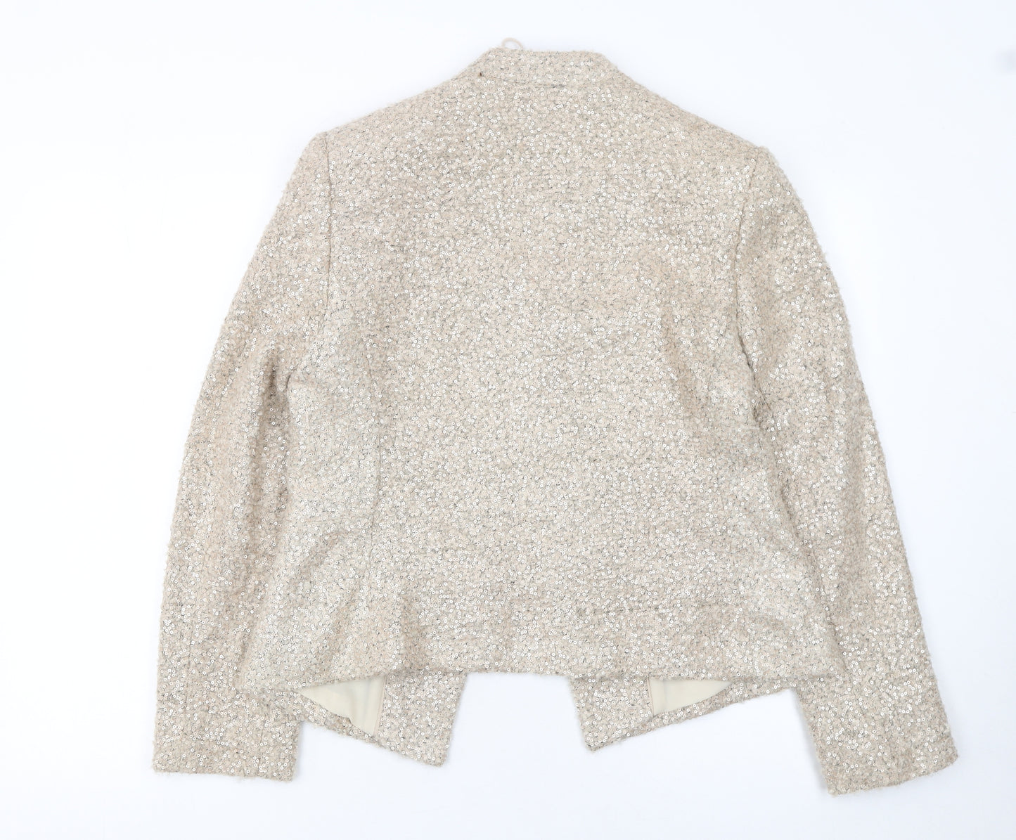 Marks and Spencer Women’s Beige Bouclé Sequin Blazer Size 14
