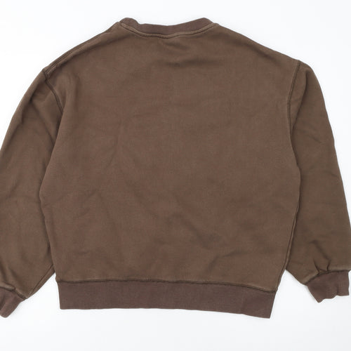 Ellesse Womens Brown Pullover Sweatshirt M Cotton Blend Logo