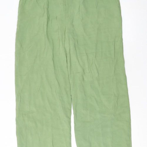 Savida Women's Green Size 14 Viscose Straight Trousers