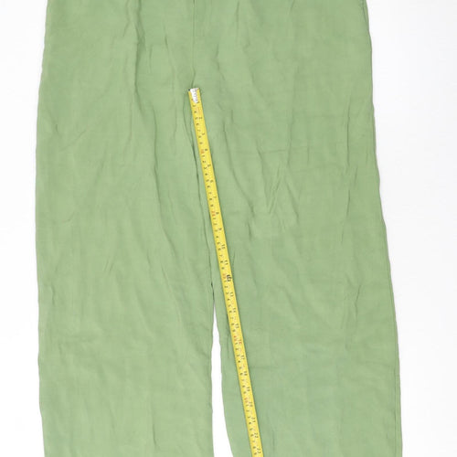 Savida Women's Green Size 14 Viscose Straight Trousers