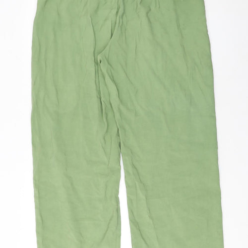 Savida Women's Green Size 14 Viscose Straight Trousers