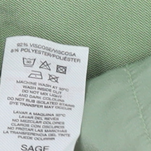 Savida Women's Green Size 14 Viscose Straight Trousers