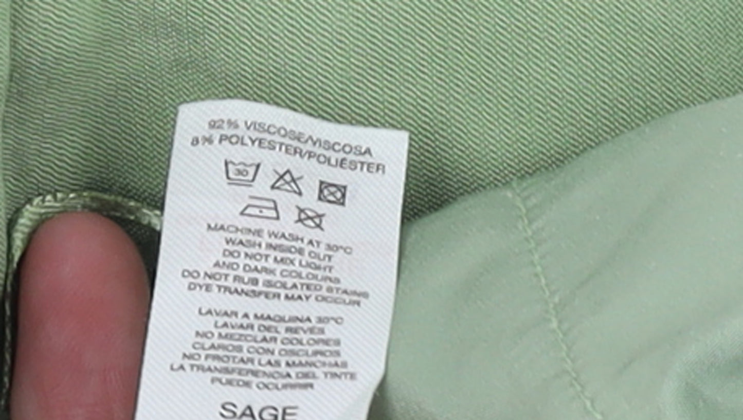 Savida Women's Green Size 14 Viscose Straight Trousers