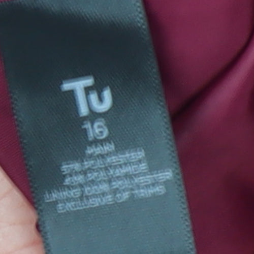 Tu Women’s Purple Hooded Parka Jacket Size 16 Polyester Blend