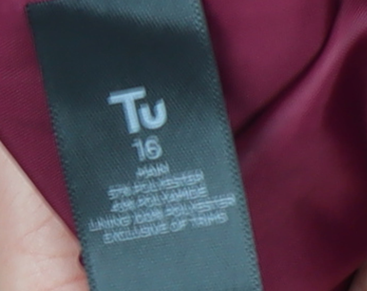 Tu Women’s Purple Hooded Parka Jacket Size 16 Polyester Blend
