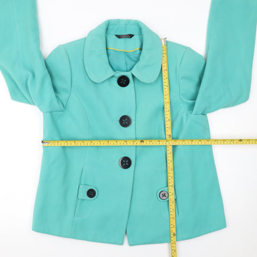 Bm Women’s Green Button-Up Short Jacket Size 16 Lined Polyester Blend